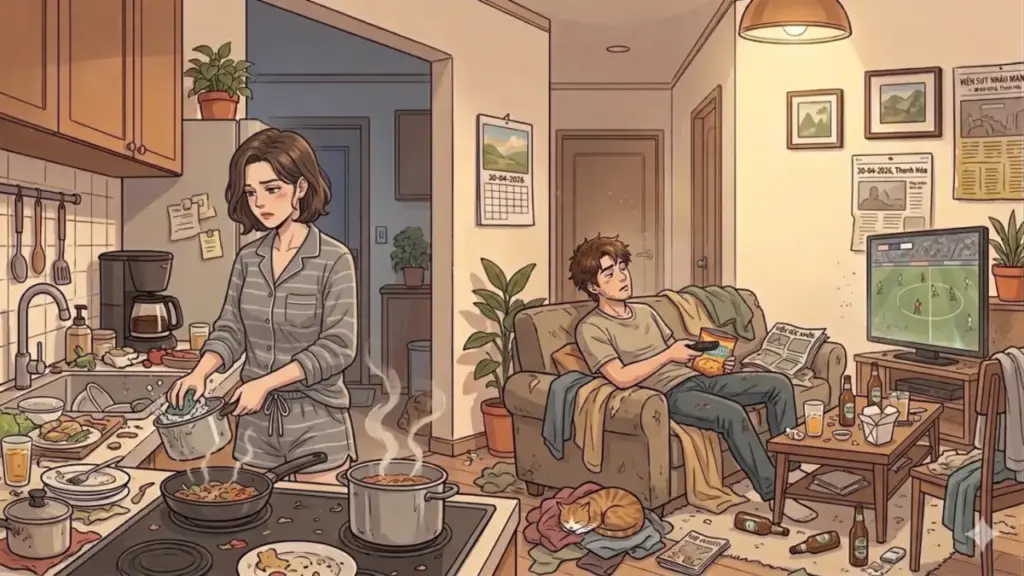 Chồng bừa bộn, không chịu dọn dẹp nhưng hay chê nhà bẩn