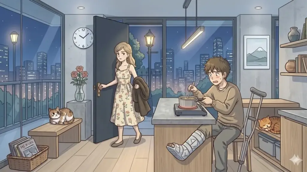 'Vợ để tôi bị gãy chân tự đi chợ nấu cơm'